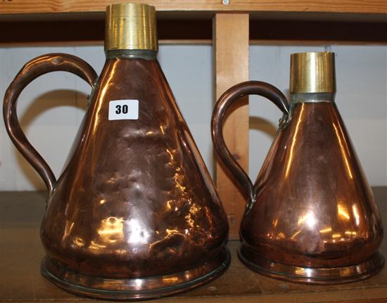 2 copper measures - gallon and half gallon